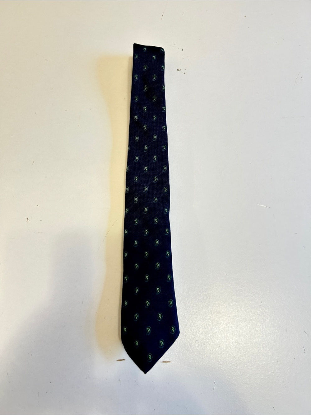 Barney’s New York Navy Paisley Pattern Men's Silk Tie